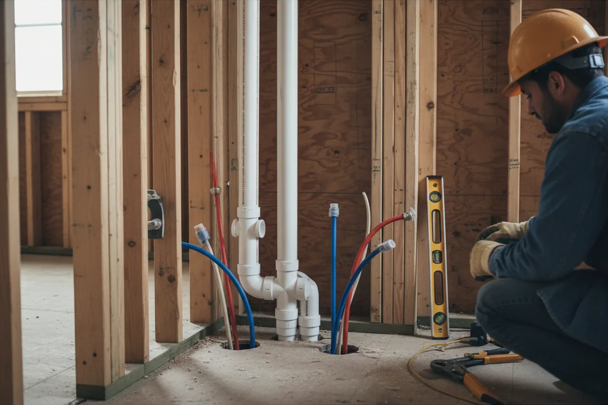 Drain and supply rough-in during Toilet Repair and Installation in Isabella